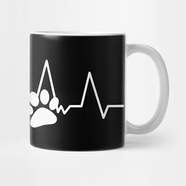 Heartbeat Paw Design For Furparents  Animal Lovers by MikeHelpi